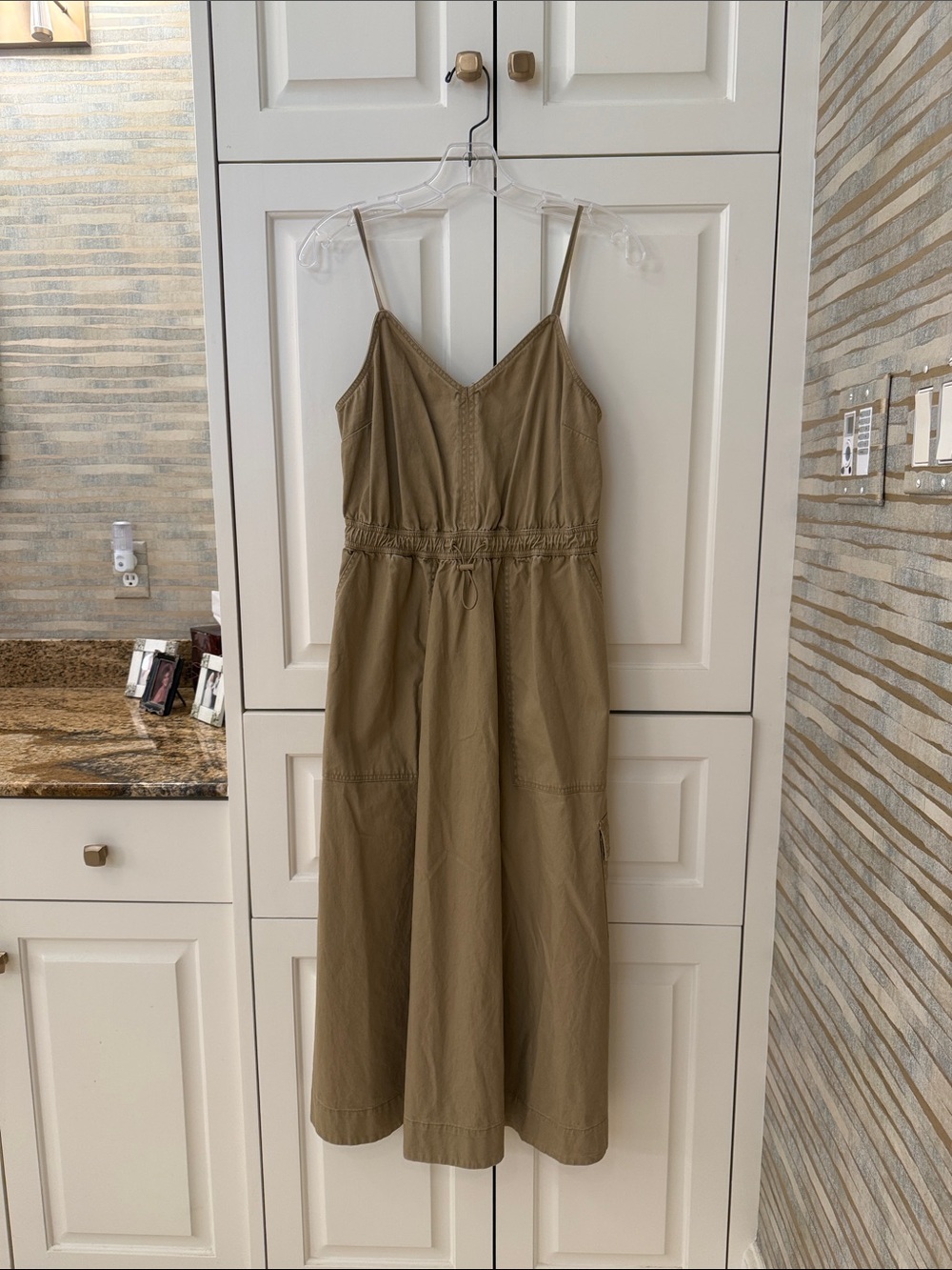 Woolrich Olive Spaghetti-Strap Maxi Dress